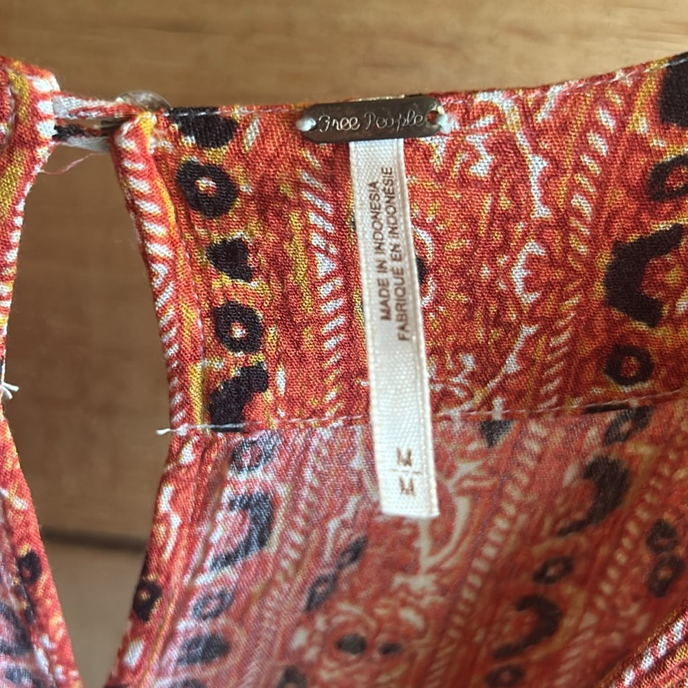 Free People Vibrant Orange and Black Romper - Picture 2 of 3